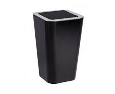 Wenko 22474100Â Candy - Papelera con Tapa basculante de ABS Negro/Cromo (18Â x 18Â x 28,5 cm).