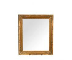 Biscottini Espejo de Pared baÃ±o y Dormitorio 66x76x5 cm | Espejo de Entrada de Pared con Ganchos | Espejo Dorado