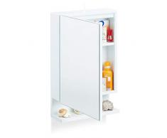 Relaxdays â Espejo de baño, 1 Puerta, con Enchufe, Armario de baño, Armario de Pared, 55 x 35 x 12 cm, Color Blanco