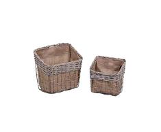 Vacchetti - Cajonera arem Vimini - Juego de 2 unidades, color gris rectangular, pequeÃ±o