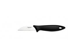 FISKARS Cuchillo mondador con hoja de acero inoxidable, Essential, plástico/acero inoxidable, longitud de la hoja: 7 cm, negro/plateado, 1065580