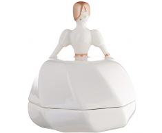 Cajita Alessi para bombones, porcelana, weiß, 20 x 0.346 x 20 cm