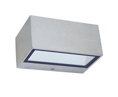 lutec LED de exterior lámpara de pared Gemini, acero, plata, 6 x 15 x 9 cm