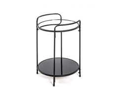 Haku Möbel Mesa Baja, Acero, Negro, H: 50 cm, Ø: 37 cm