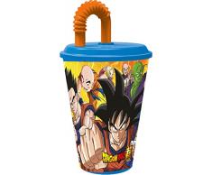 ALMACENESADAN, 4981, Pack vuelta al cole Dragon Ball; compuesto por vaso con caÃ±a 430 ml, producto reutilizable, sin BPA