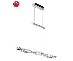 Briloner Leuchten - Lámpara colgante LED (regulable, con interruptor de pared, 18 W, 1890 lúmenes, color aluminio, 1000 x 1200 mm)