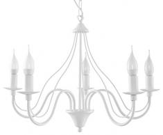 SOLLUX LIGHTING Minerwa 7 Candelabro Colgante, Lámpara Colgante De Techo, Estilo Glamour, Bombilla E14 Reemplazable, 7x40 W, Acero, 60x60x80 cm, Blanco