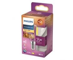 Philips LED - Bombilla LED Clásica Vela y Brillo, P45 E14, Luz Blanca Cálida Regulable, 25W