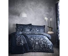 Portfolio Portfollio-Oak-Tree-Blue-Curtains-66x72 Cortinas de Madera de Roble, Totalmente Forradas, Cabeza Plisada, Azul, 66x72