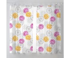Martina Home Lemon Cortinas Visillo para Cocina, Tela, Fucsia, 100 x 140 cm (Pack 2 Unidades)