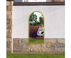 MirrorOutlet The Arcus - Espejo de Pared de jardÃ­n arqueado Moderno con Marco de Metal Dorado, 120 cm x 60 cm, Color Negro, Marco de 2 cm de Ancho y 3 cm de Profundidad