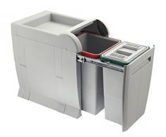 ELLETIPI City PTA 3040B Cubo de Basura de Reciclaje extraÃ­ble por la Base. Color Gris. Dimensiones: 28Â x 42Â x 44 cm