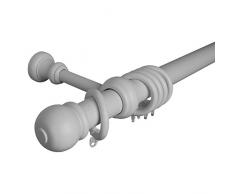 Kit Completo Barra De Cortina 150cm Gris Claro 35mm