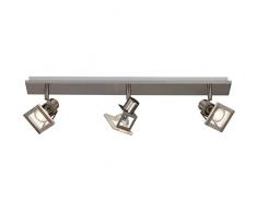 Brilliant g37430/77Â a +, Frame LED Spot Barra, 3Â focos, metal, 4Â W, GU10, hierro/cromo, 8Â x 60Â x 16Â cm