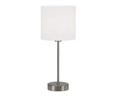 Briloner Leuchten 7002-016 Mesa, Noche, lÃ¡mpara de Escritorio, 1x E14, Incluye Interruptor de Cable, Pantalla de Tela, Blanco, 150x160mm