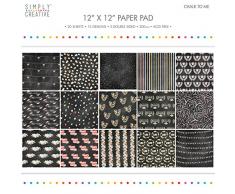 Simply Creative Chalk to Me FSC - Almohadilla de papel, papel, multicolor, Chalk To Me Paper Pad 12x12