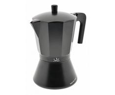 Jata Hogar Cafetera Italiana Full Induction, Aluminio, Negro, 18.40x14.5x24.5 cm
