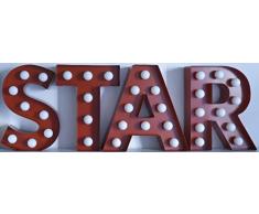 Pusher Mini Las Vegas - Decoración Luminosa para la casa, número 1, Metal, Rojo, 6 x 4 x 10 cm