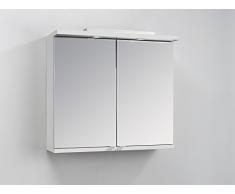 Cavadore NUSA 01 VS Armario con Espejo, Tabla de Madera aglomerada, Blanco, 80 x 30 x 73 cm, 34 Unidades