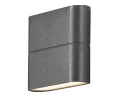 Konstsmide Chieri iluminación de pared Apto para uso en interior Antracita 3 W - Lámpara (Cepillado, Rectángulo, 2 bombilla(s), 3 W, Antracita)