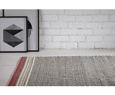 Creative carpets Alfombra de Diseño Geométrico, Lana, Blanco y Negro, 80 x 120