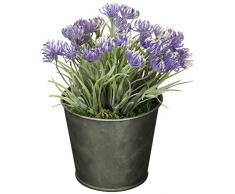 Versa 21180010 Planta Artificial Maceta Lila Metal 6x6x14 cm