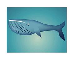 Wee Blue Coo PÃ³ster Decorativo de Pared para Dormitorio Infantil, diseÃ±o de Ballena Azul, 30,5 x 40,6 cm