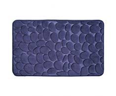 InterDesign Basic Tapete de baño, alfombra antideslizante de plástico para la bañera y la ducha, azul marino