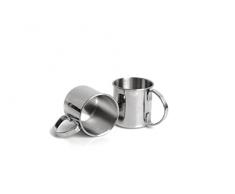 ECHTWERK Juego de 2 vasos de cobre irrompibles de acero inoxidable, juego de cÃ³cteles perfectos para ginebra, vodka, cerveza y bebidas frÃ­as, set de regalo, ediciÃ³n plateada, 480 ml