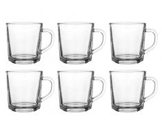 Glasmark Krosno Latte Macchiato Juego de 6 vasos de tÃ© con asa, vasos de postre, vasos de agua, vasos de cafÃ©, vasos de vino caliente, 6 vasos de 250 ml