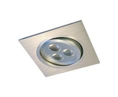 Gumarcris 1900CU Foco empotrable LED 3W cuadrado de aluminio y basculante
