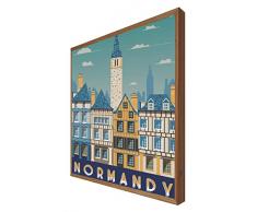 Cuadro con Marco de Madera Retroiluminado Normandy: Serie Viajera