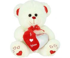 Bimar Peluche Oso Blanco 42 cm Corazon Partido