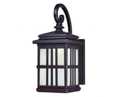 Westinghouse 64002 Lámpara de Pared para Exteriores con LED Regulable, Acabado en Bronce aceitado con Cristal Esmerilado, 9 W