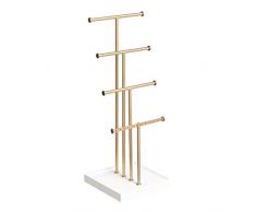 Amazon Basics - Joyero de cuatro pisos con forma de árbol, blanco/latón