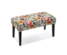 Versa 21350173 Taburete pie de cama Flores 5, 45x40x80 cm, Multicolor, Banco