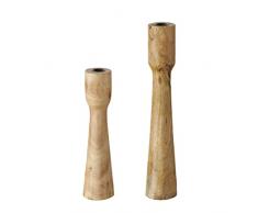 Boltze Caldeas 2025155 - Soporte para Velas (2 Piezas, Madera, diseño Elegante, decoración de Mesa de Comedor, cómoda, Estilo Bohemio)