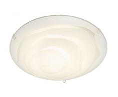 Briloner Leuchten 3282 – 016 A +, – Lámpara de techo LED, 1 x LED Módulo, 9 W, 800 lúmenes, metal, cristal blanco con diseño de ondas