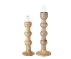 Boltze 2025157 Bubbles - Candelabro (2 Unidades, Madera, diseño Elegante, Mesa de Comedor, Estilo Bohemio)