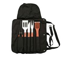 Maestro Set de Utensilios de Barbacoa, Acero Inoxidable, Negro, 25x12x10 cm