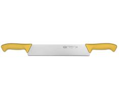Sanelli LÃ­nea Skin - Cuchillo para queso con 2 asas, acero inoxidable, amarillo, longitud de la hoja: 30 cm.