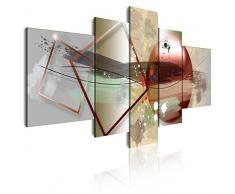 Dekoarte 291 - Cuadro moderno en lienzo de 5 piezas, estilo abstracto en tonos ocres, 180x85cm
