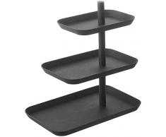 Yamazaki Home - Soporte para bandeja de accesorios de 3 niveles y almacenamiento de acero, organizador de joyas, negro, talla única
