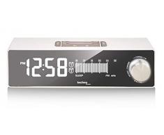 Technoline Radio Despertador con Puerto de Carga USB, diseño Retro