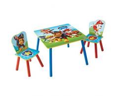 Paw Patrol Conjunto Infantil de Mesa y Dos Sillas, Madera, Multicolor, 63x63x52.5 cm