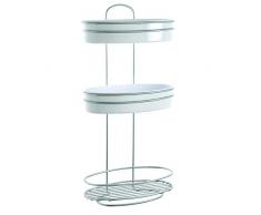 Metaltex Orbit Estante baÃ±o 3 Pisos, Chrometherm, Plata y Blanco