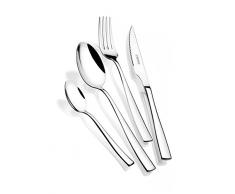 Monix Siena - Set de cubiertos de 24 piezas con cuchillo chuletero, acero inoxidable 18/10, diseño contemporaneo,acabado pulido brillante, espesor 3 mm (6 comensales)