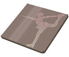 Feel Good Art Posavasos de Alto Brillo en Lienzo tipogrÃ¡fico Figura Patinador, Madera, diseÃ±o otoÃ±al Tonos