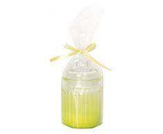 Candele DAurora Velas de Aurora Greta perfumada de jarrón de cristal con tapa, cera, verde, 7.8 x 7.8 x 15 cm