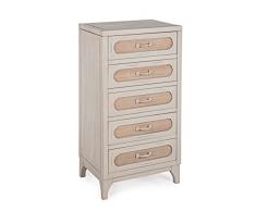 Bizzotto Edison cajonera 5 C, Madera, Beige, 48 x 35 x 98 cm